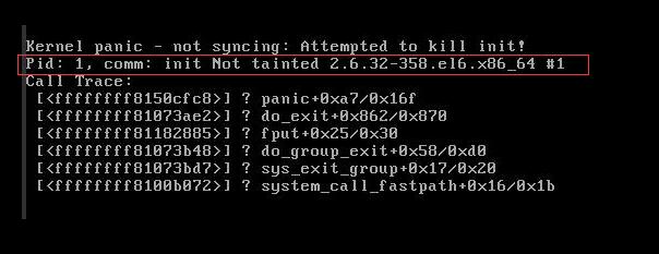 linux启动出现kernel panic -not syncing:attempted to kill init 解决方法