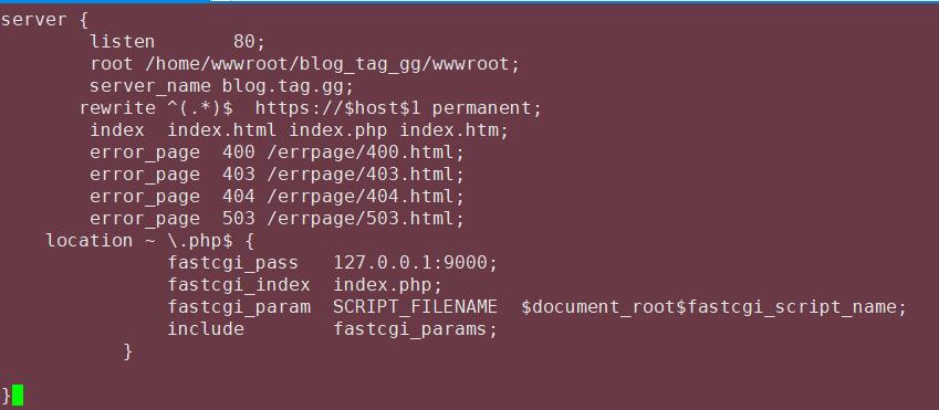 一段简单完整的Nginx支持PHP的配置文件代码