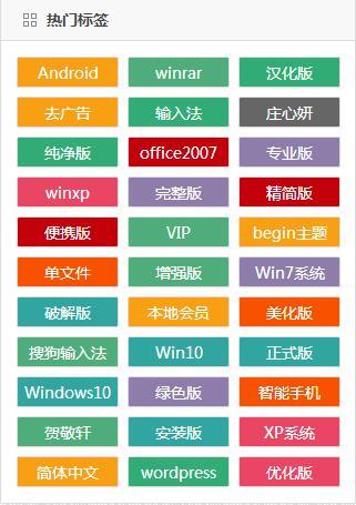 WordPress修改右侧边栏彩色标签为固定显示
